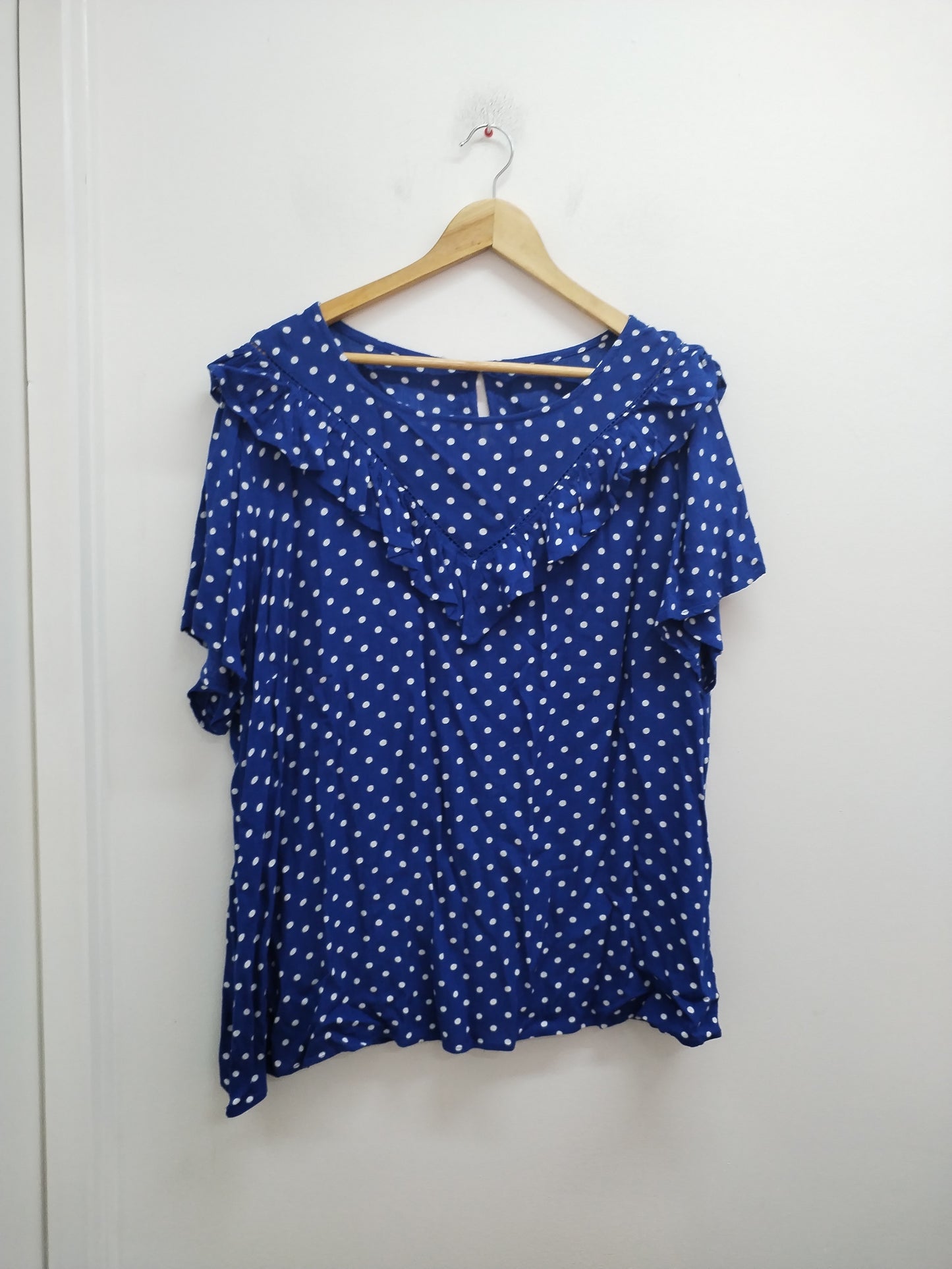 Tunique manches courtes bleue à pois Taille 2XL