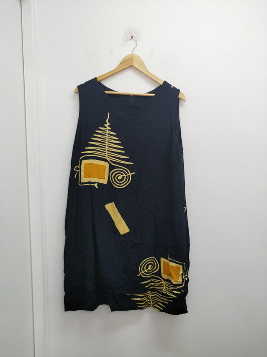 Robe sans manches noire à motifs Taille L
