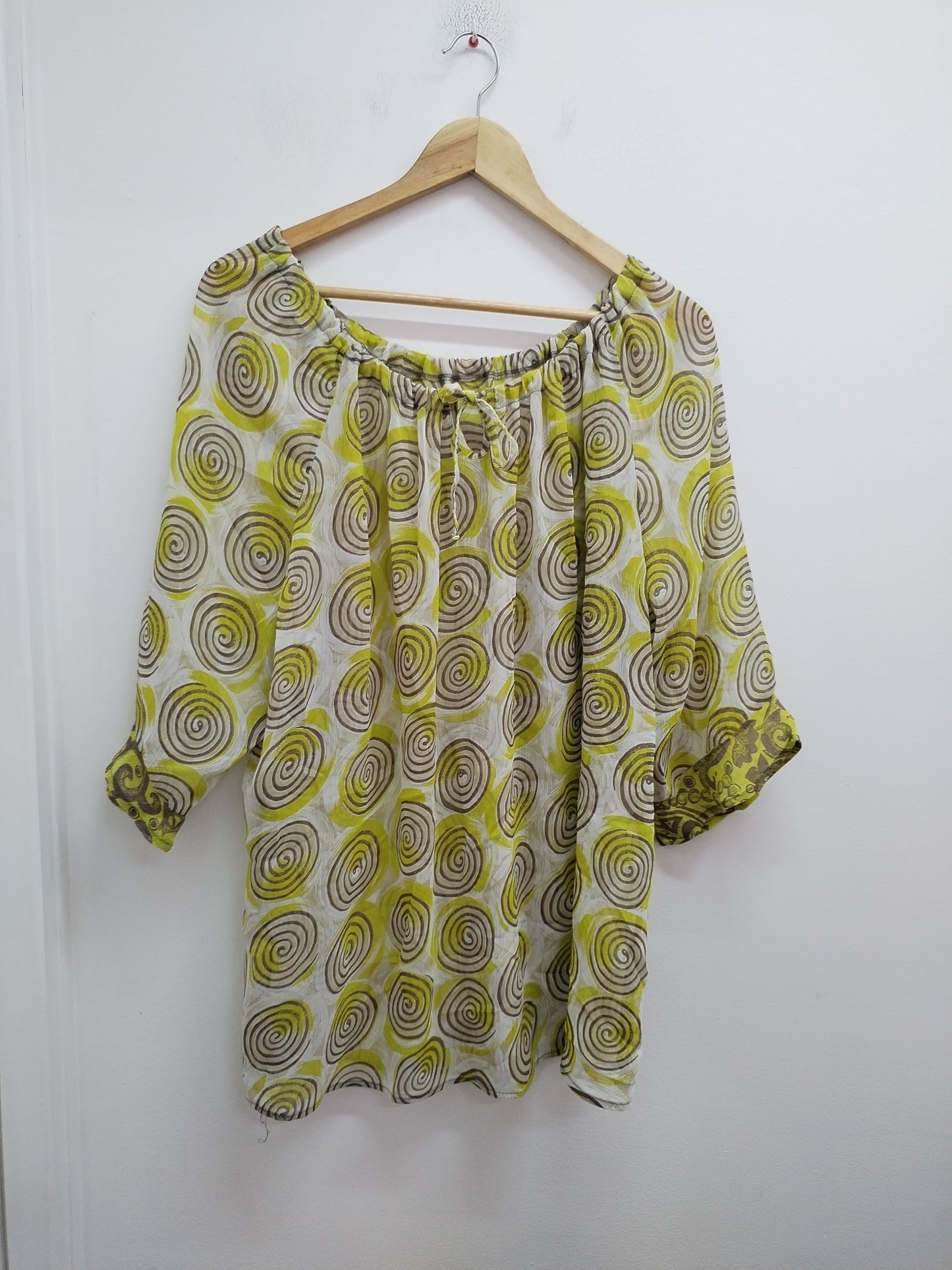 Tunique en voile manches 3/4 avec imprimés géométriques Taille XL