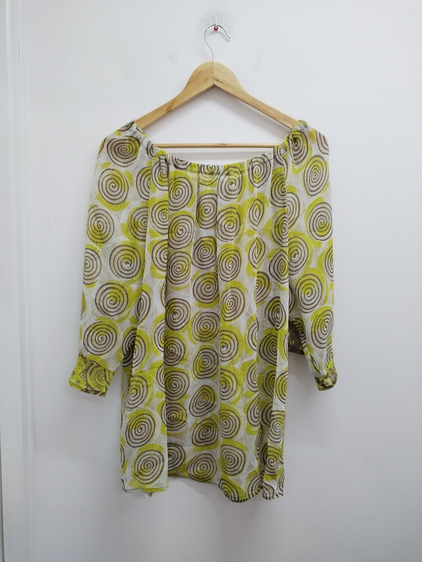 Tunique en voile manches 3/4 avec imprimés géométriques Taille XL