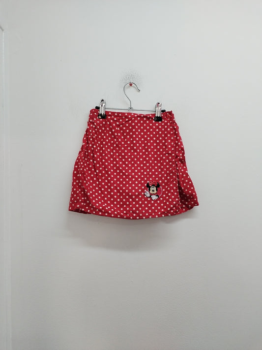 Jupe short Disneyland Paris rouge à pois Taille 6 Ans