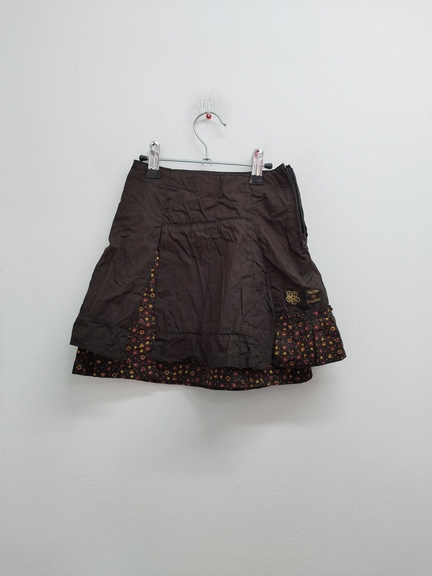 Jupe Terre de Marins marron et fleurie Taille 3 Ans