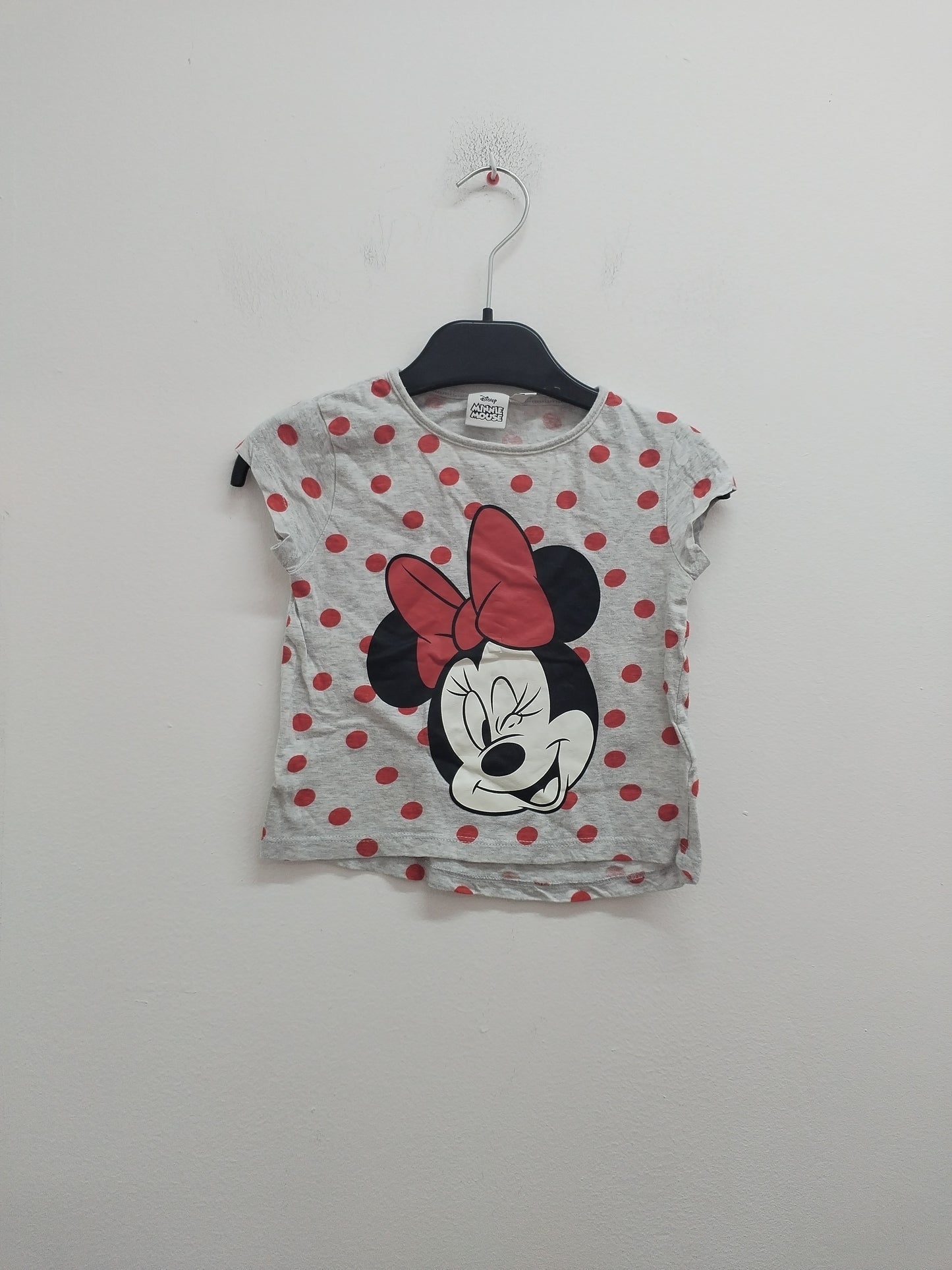 T-shirt Disney Minnie Mouse gris à pois rouges Taille 3 Ans