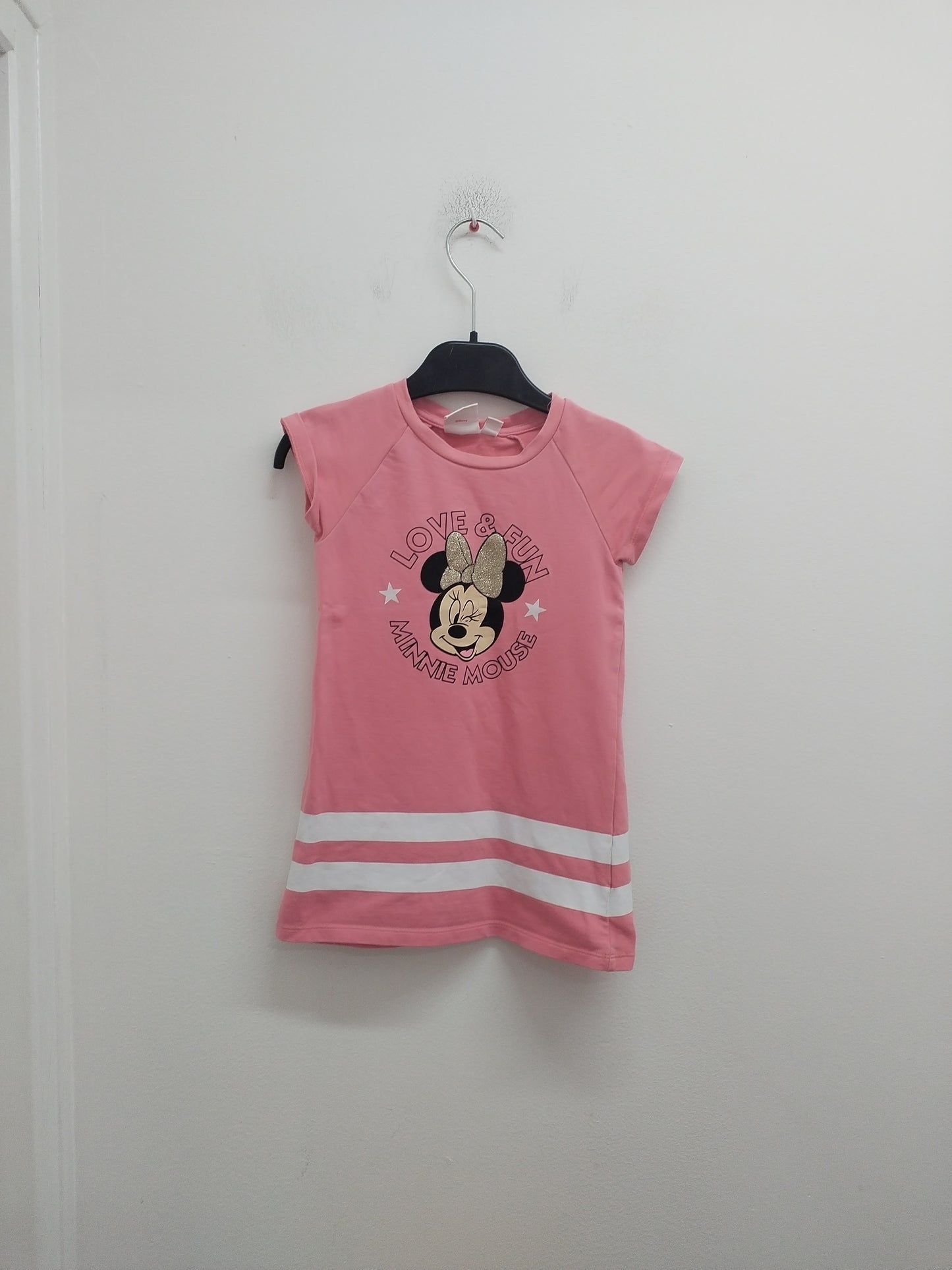 Robe manches courtes Disney rose avec impression Minnie Taille 3 Ans