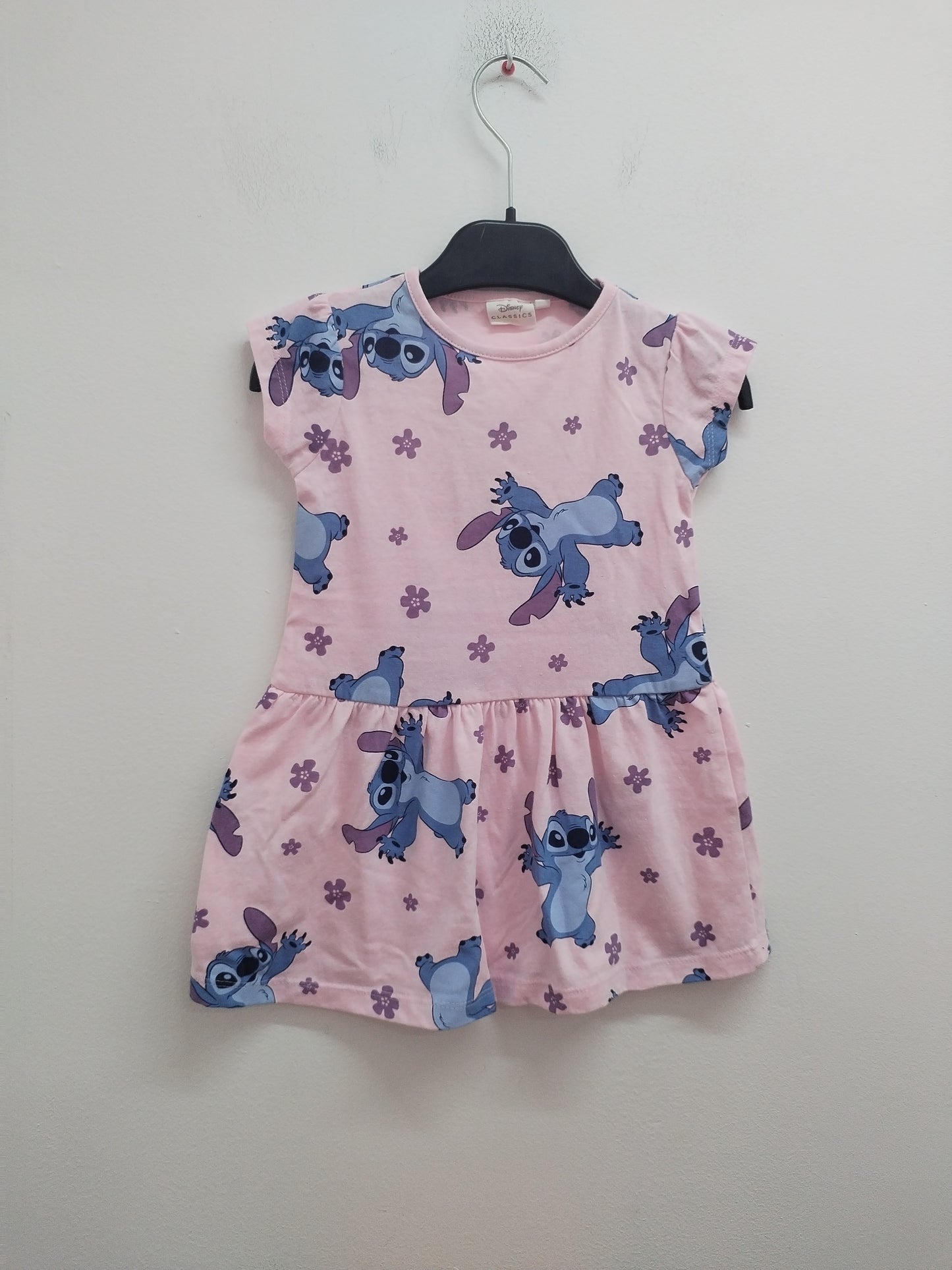 Robe manches courtes Disney Classics rose avec motifs "Stitch" Taille 3 Ans