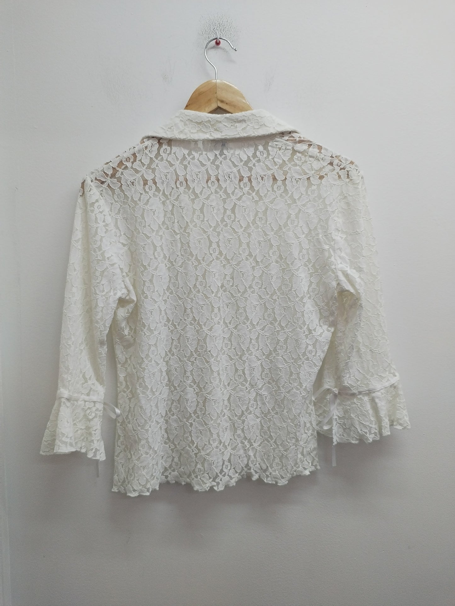 Chemise en dentelle manches 3/4 M&S Mode blanche Taille 44