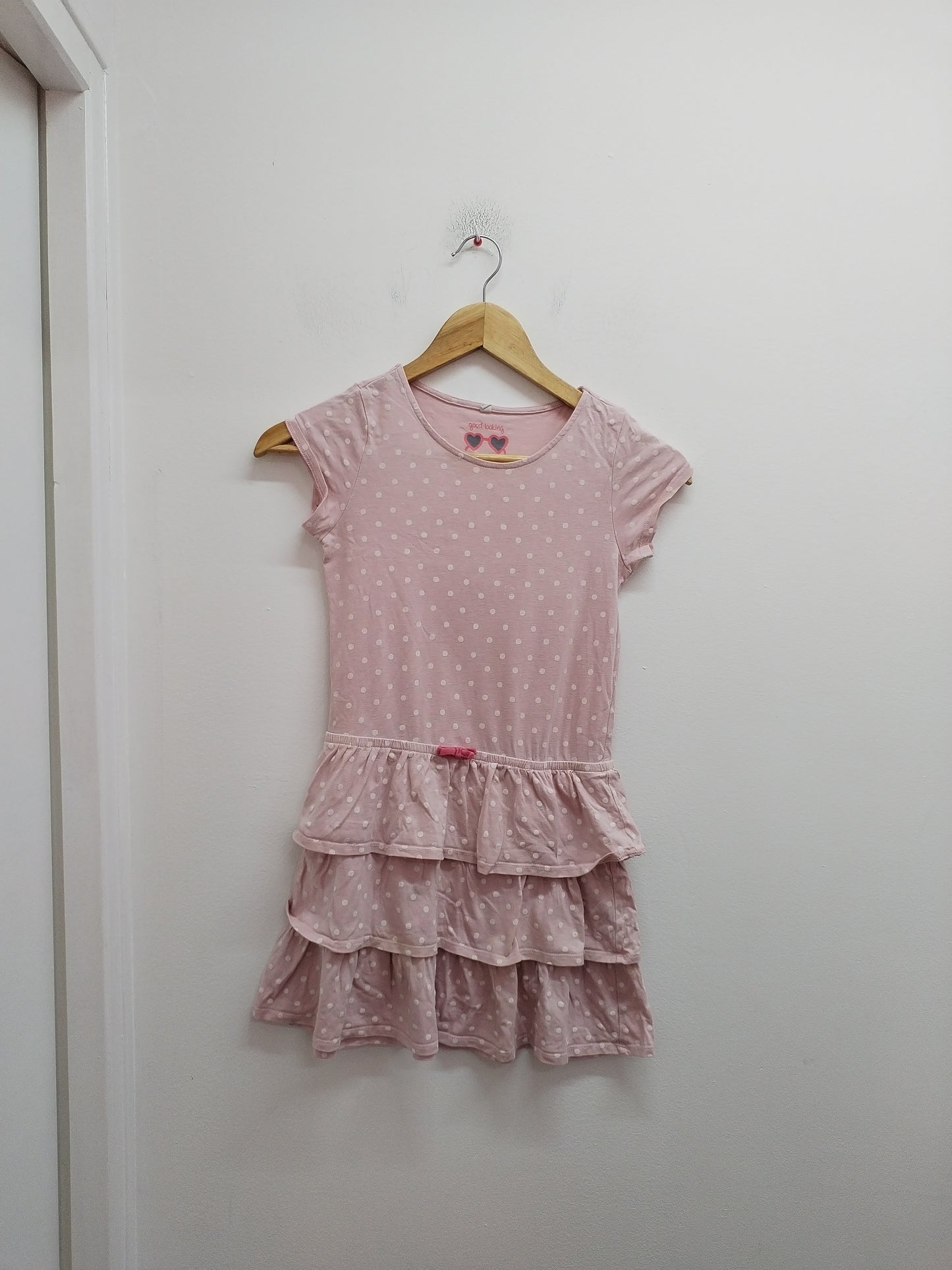 Robe sans manches Pocopiano rose à pois Taille 8 Ans