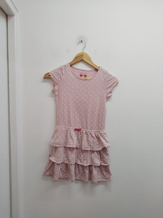 Robe sans manches Pocopiano rose à pois Taille 8 Ans