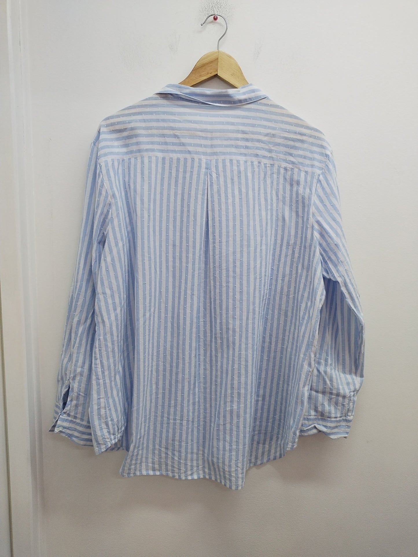Chemise manches longues rayée bleue et blanche Taille XL