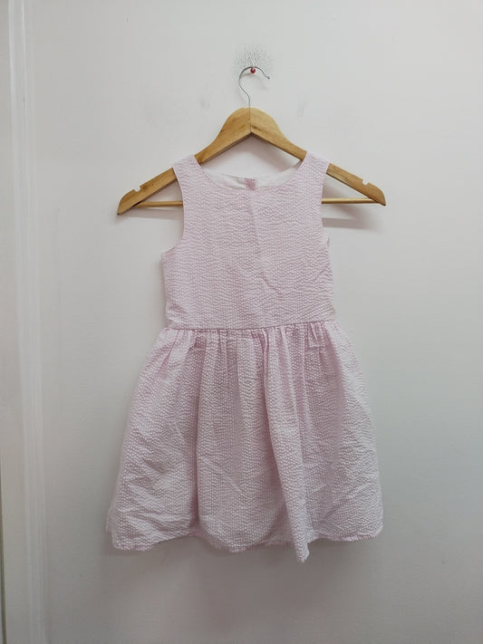 Robe sans manches gaufrée Young Dimension rayée rose et blanche Taille 6/7 Ans