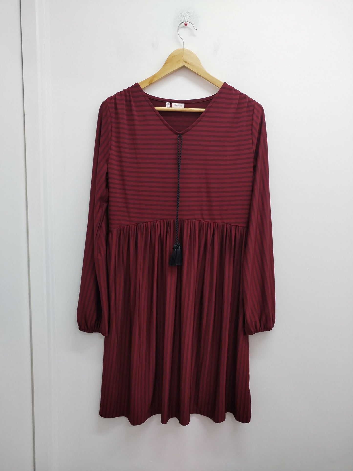 Robe manches longues Flamenco bordeaux rayée Taille 42/44