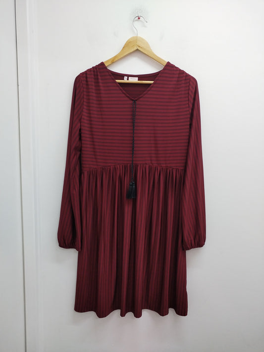 Robe manches longues Flamenco bordeaux rayée Taille 42/44