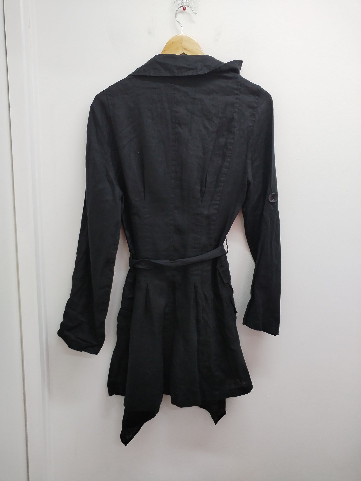 Veste légère Bréal noire en lin avec ceinture Taille 40