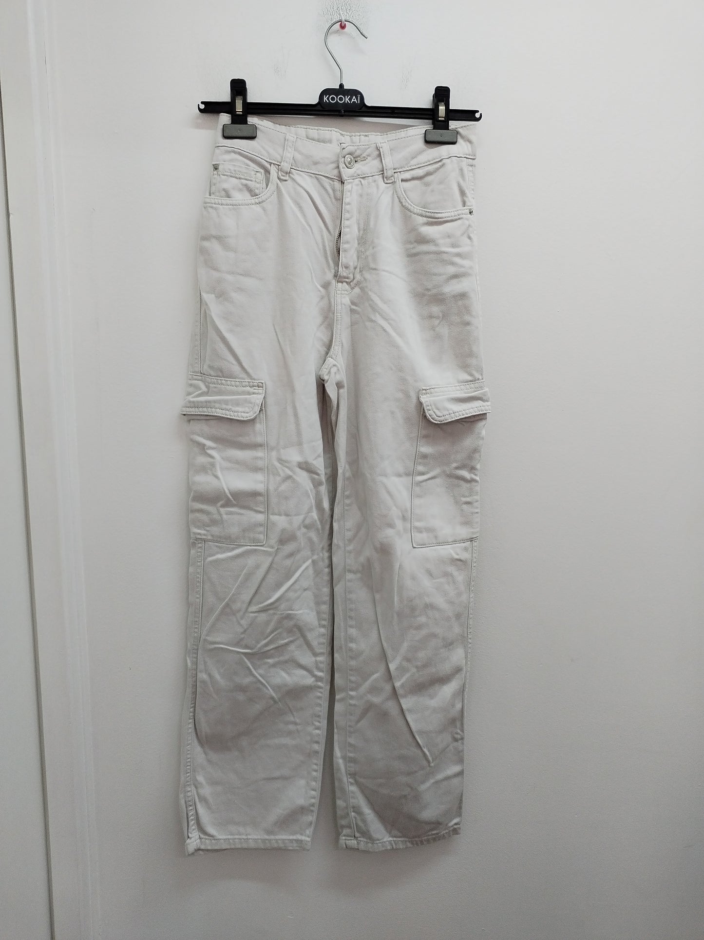 Jeans cargo Pimkie blanc cassé Taille 34