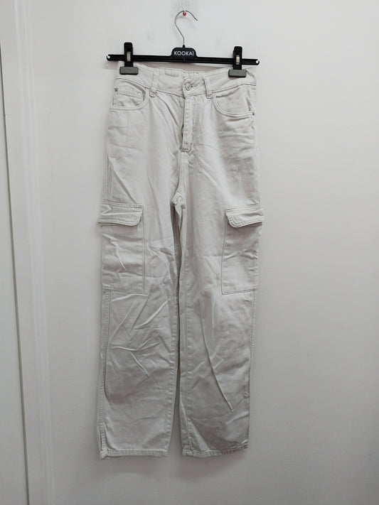 Jeans cargo Pimkie blanc cassé Taille 34