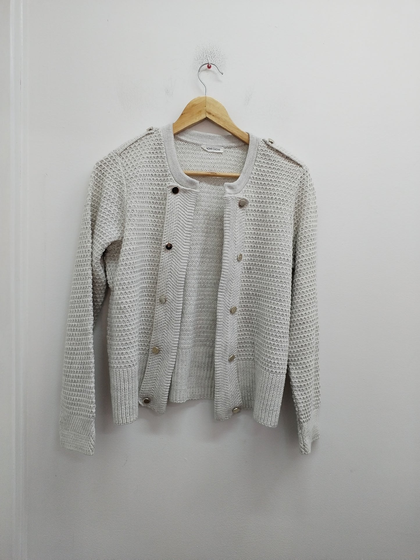 Gilet en maille Cache-Cache beige chiné Taille M