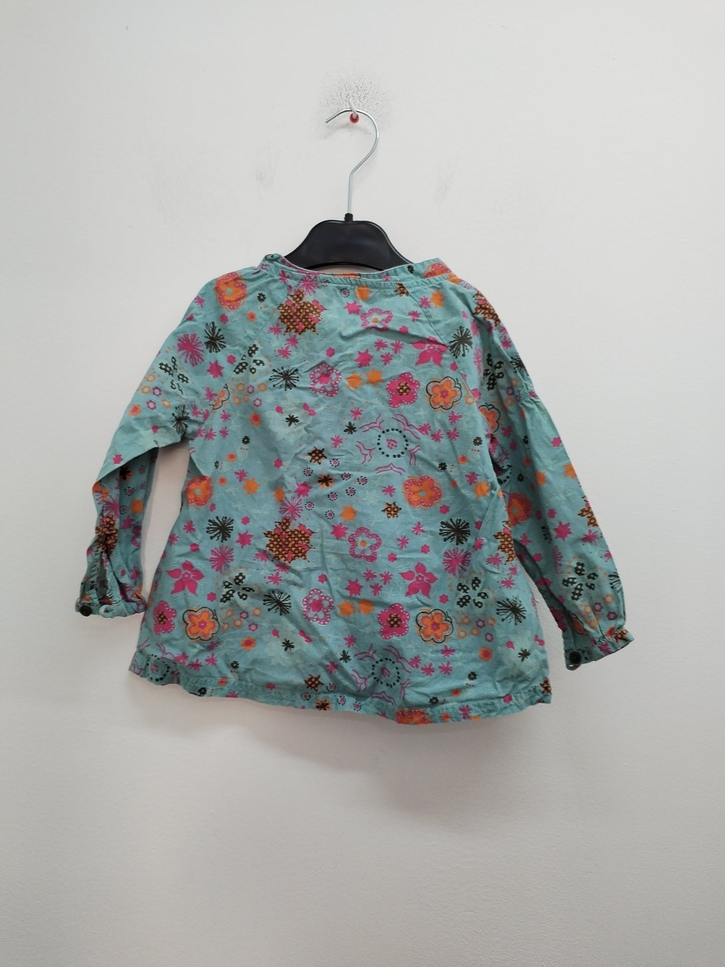 Tunique manches longues Salso Bamba turquoise fleurie Taille 3 Ans