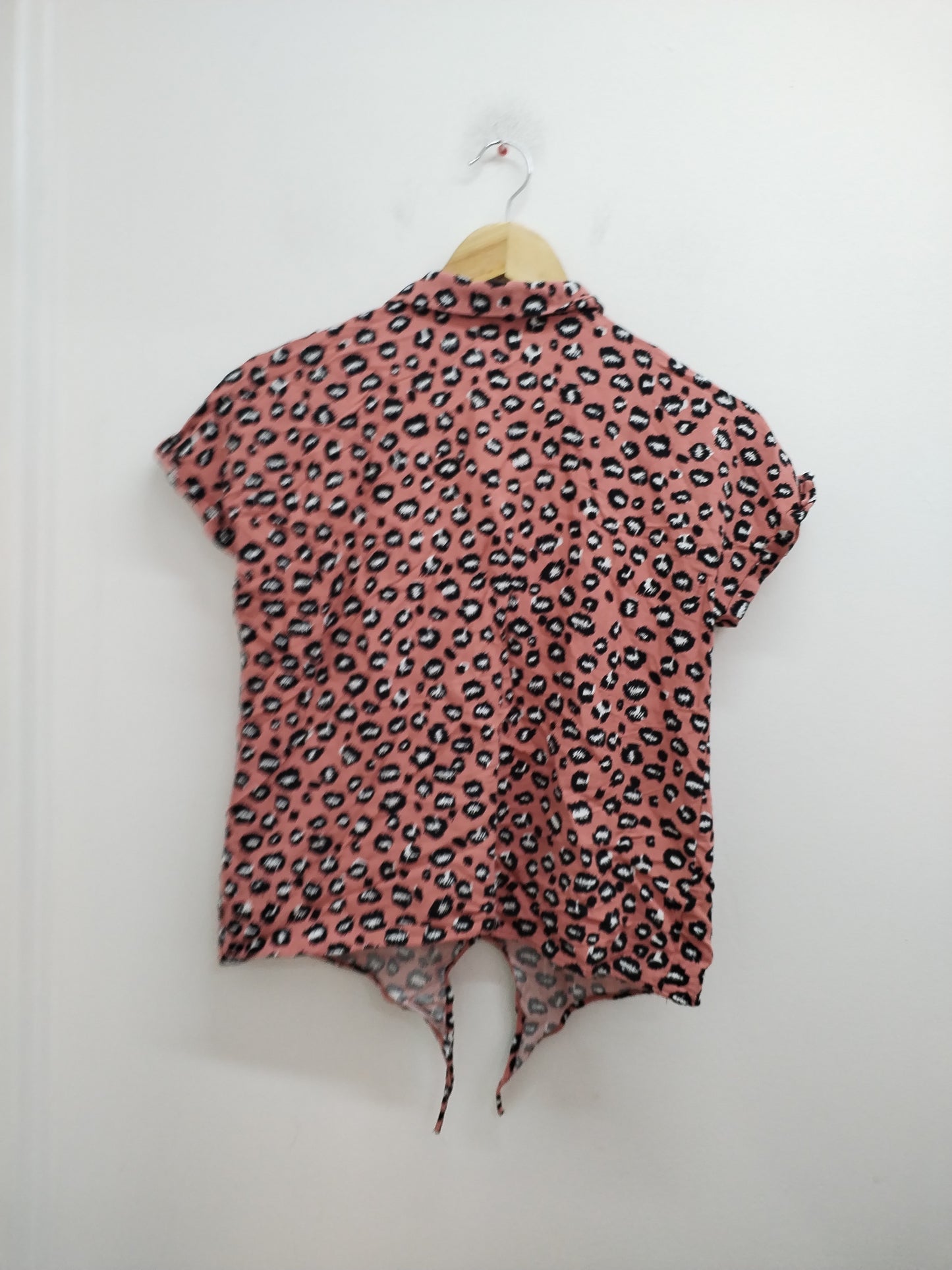 Chemise manches courtes Kiabi vieux rose imprimé animal Taille 14 Ans