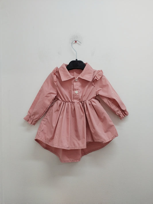 Robe manches longues Shein vieux rose Taille 6/9 Mois