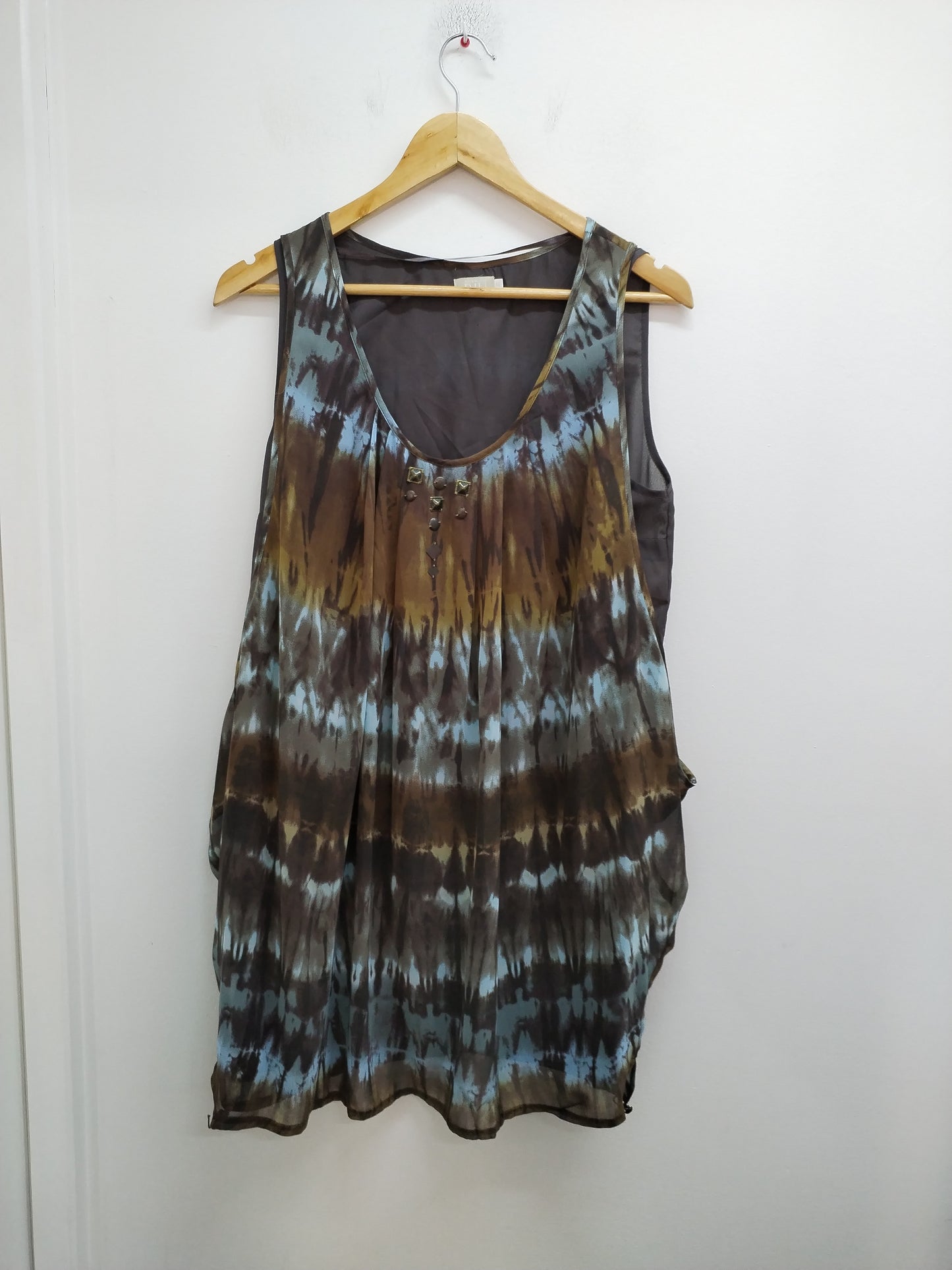 Robe sans manches Jacqueline Riu marron et bleue Taille 46