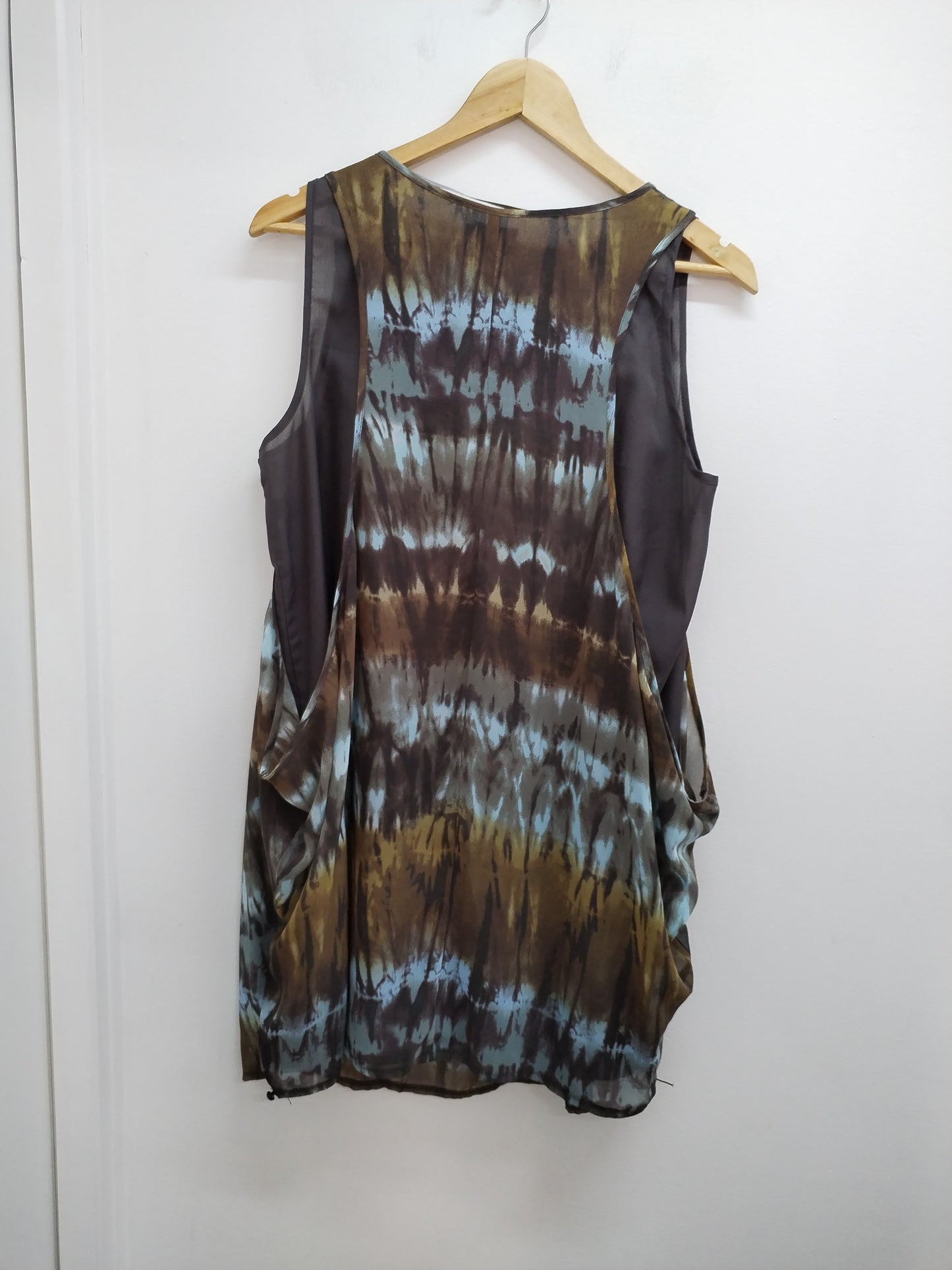 Robe sans manches Jacqueline Riu marron et bleue Taille 46