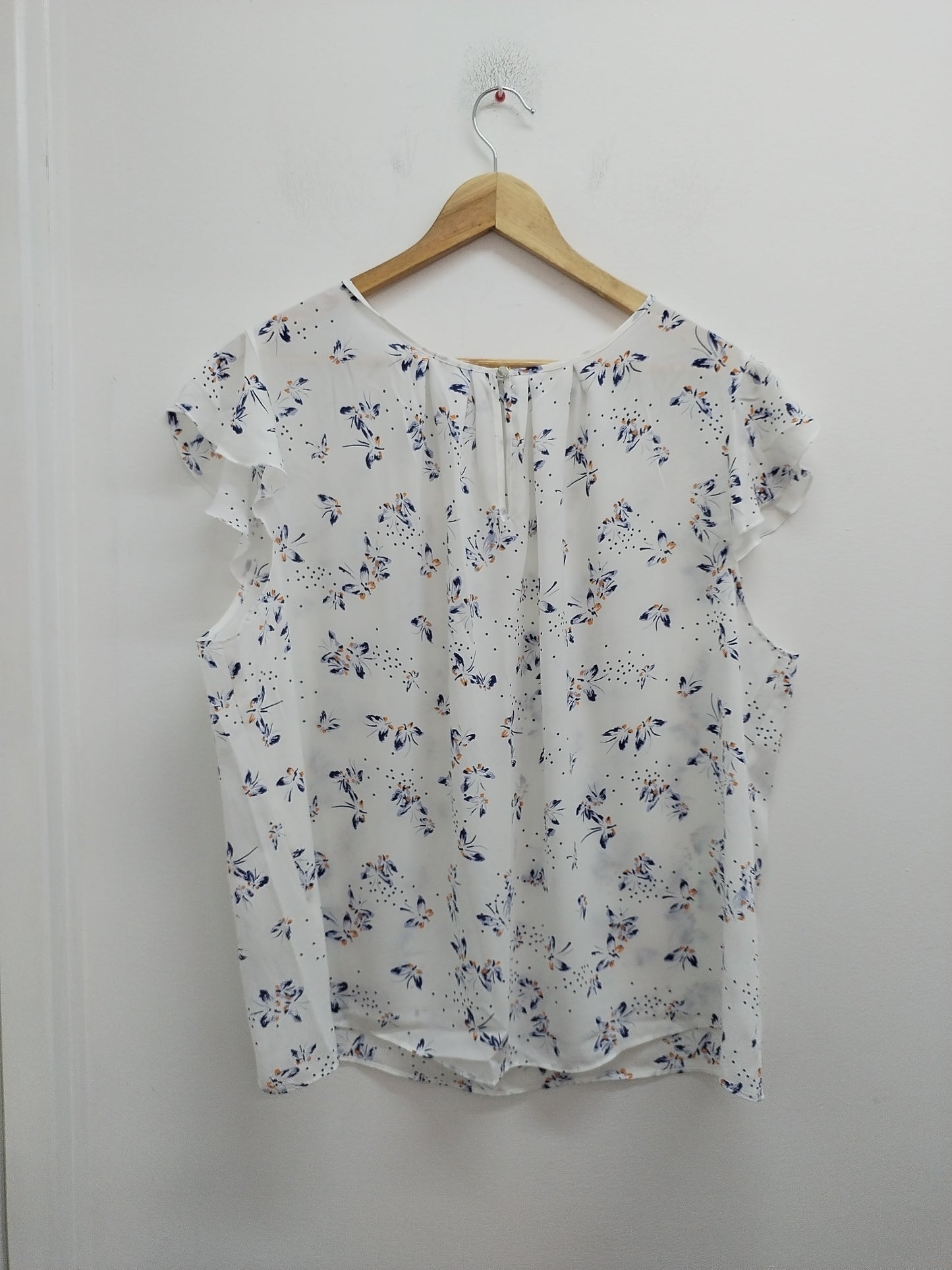 Tunique manches courtes blanche à motifs papillons Taille XL