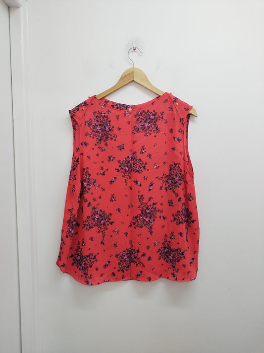 Tunique sans manches rouge fleurie Taille XL