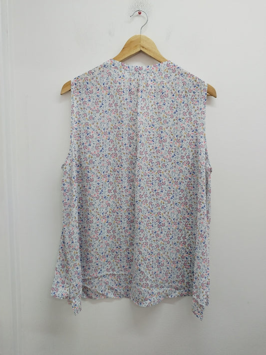 Tunique sans manches blanche fleurie Taille 2XL
