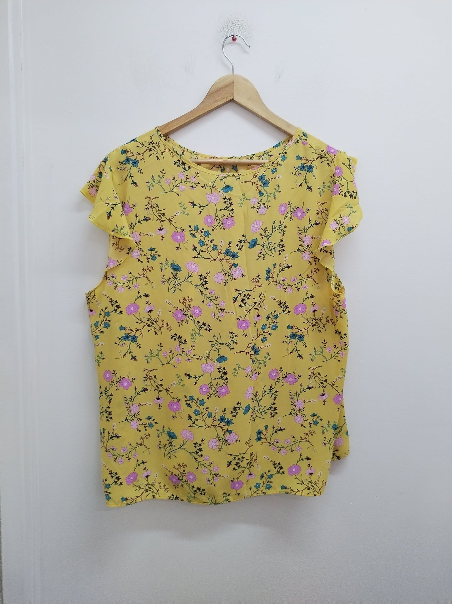 Tunique manches courtes jaune fleurie Taille XL