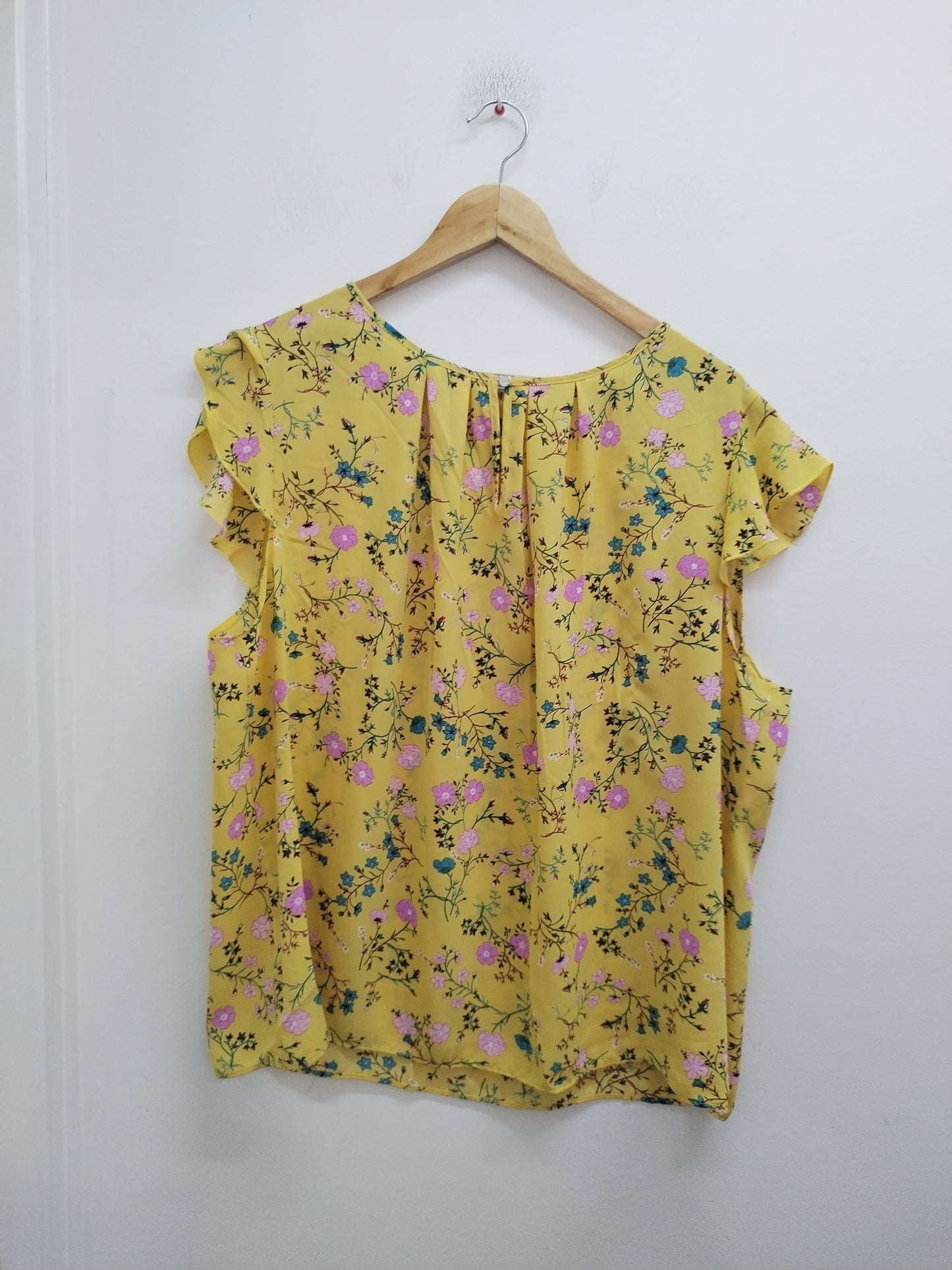 Tunique manches courtes jaune fleurie Taille XL