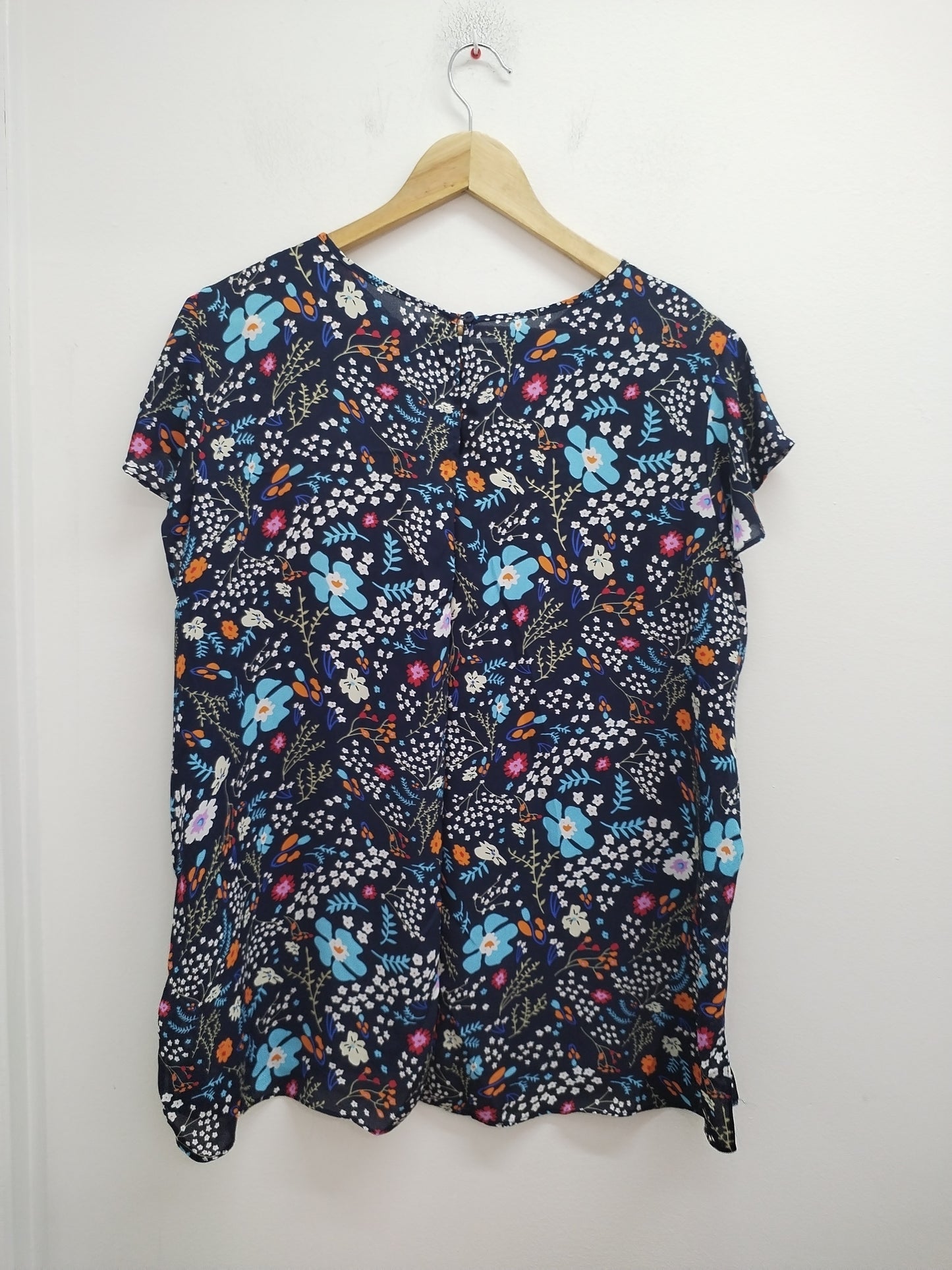 Tunique manches courtes marine fleurie Taille XL