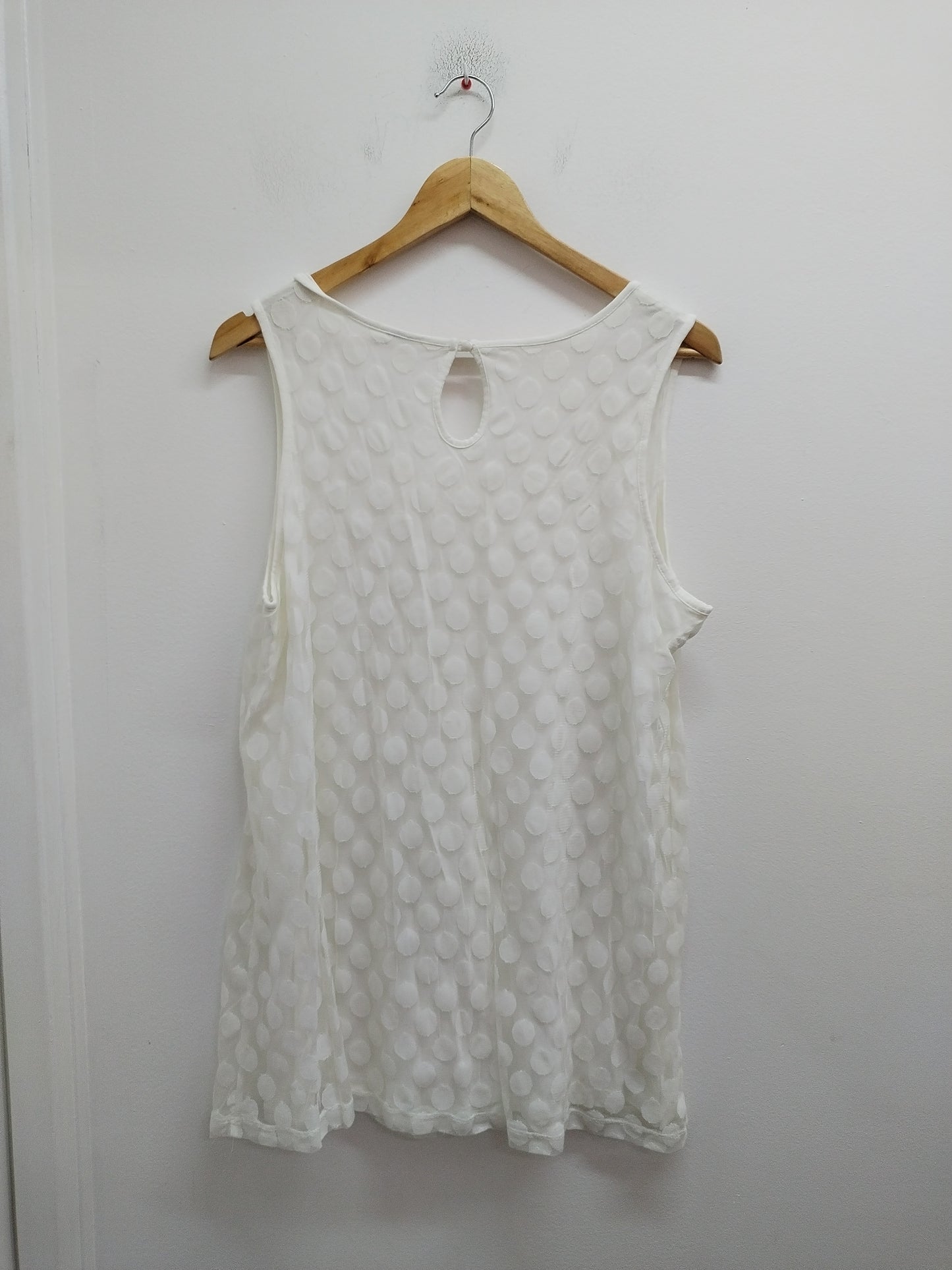 Débardeur avec voile M&S Mode blanc à pois Taille 2XL