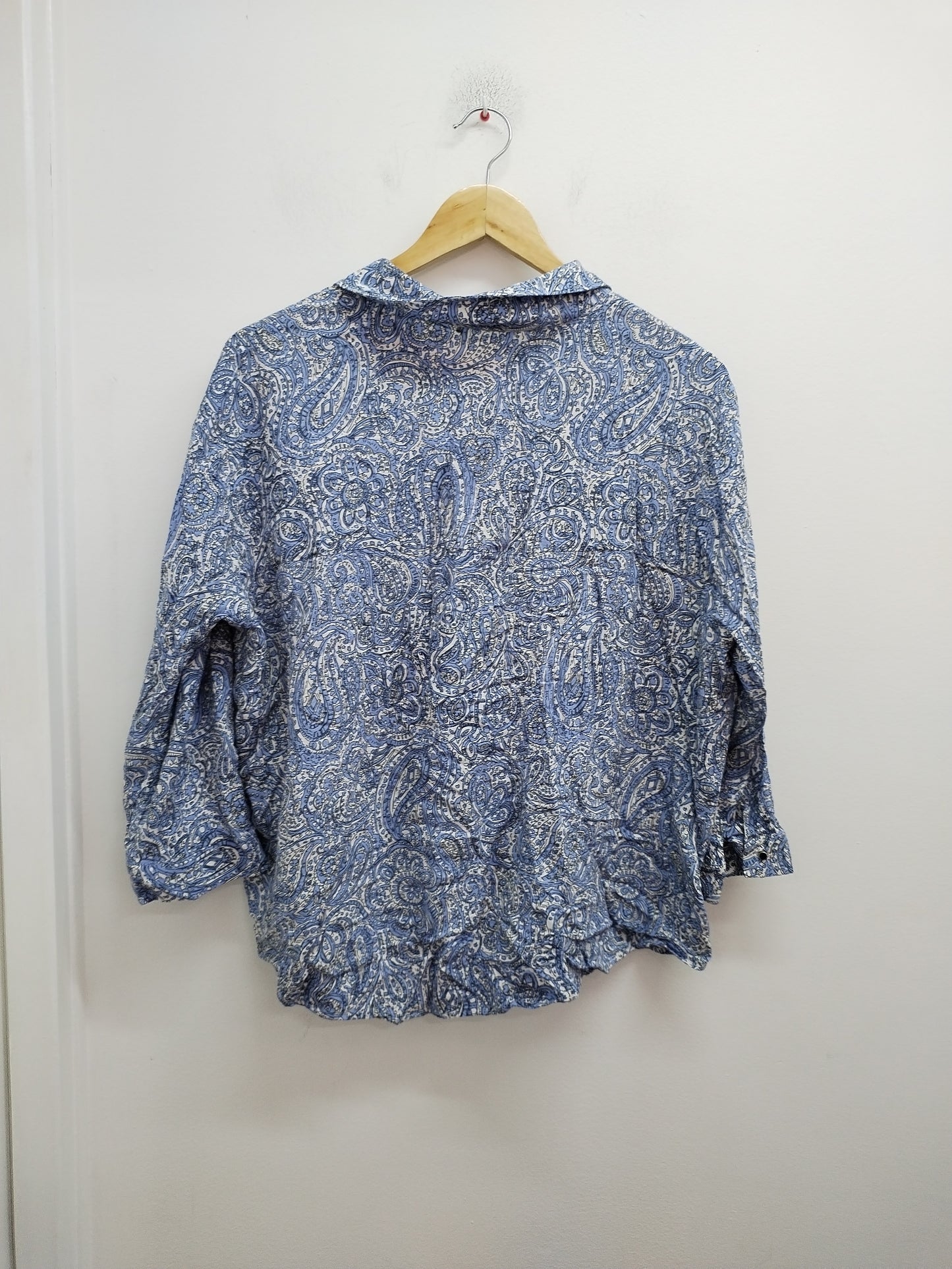 Chemise Bréal manches 3/4 bleue et blanche à motifs Taille 42