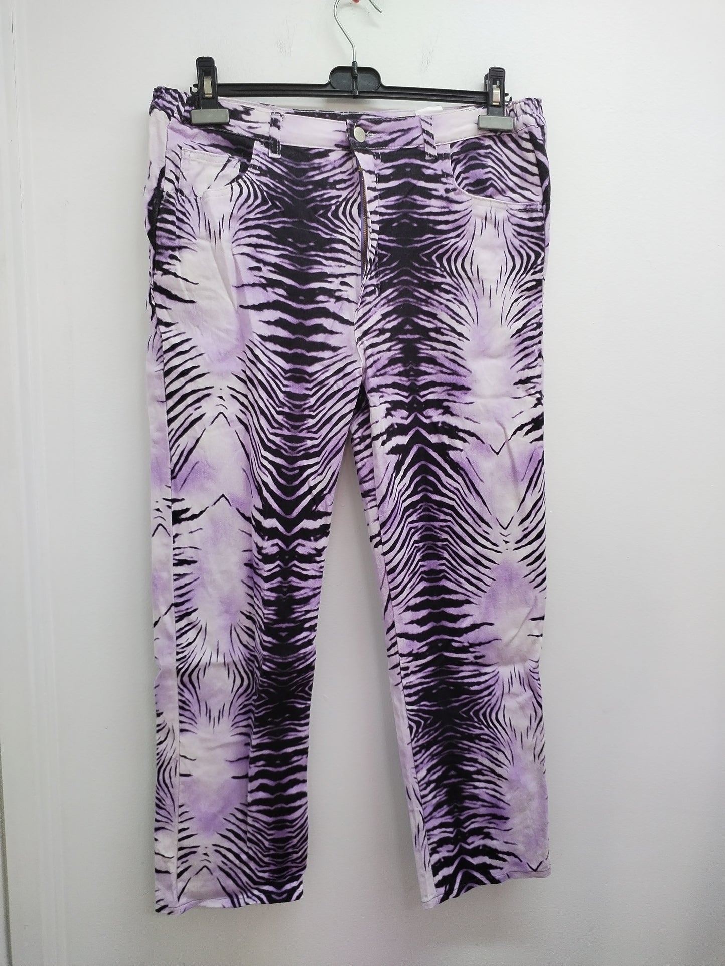 Jeans Franck Patrick violet et noir imprimé animal Taille 44