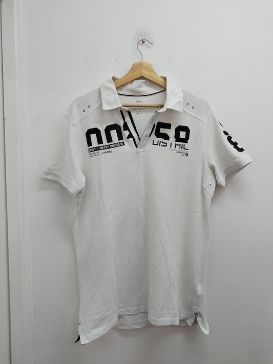 Polo Celio blanc avec broderie Taille L