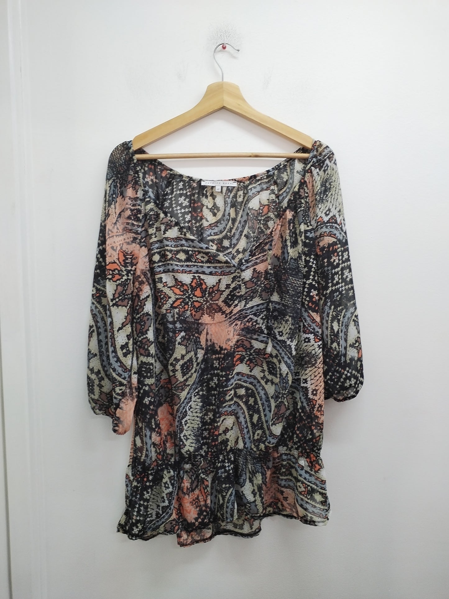 Tunique en voile manches 3/4 Bréal à motifs Taille 46
