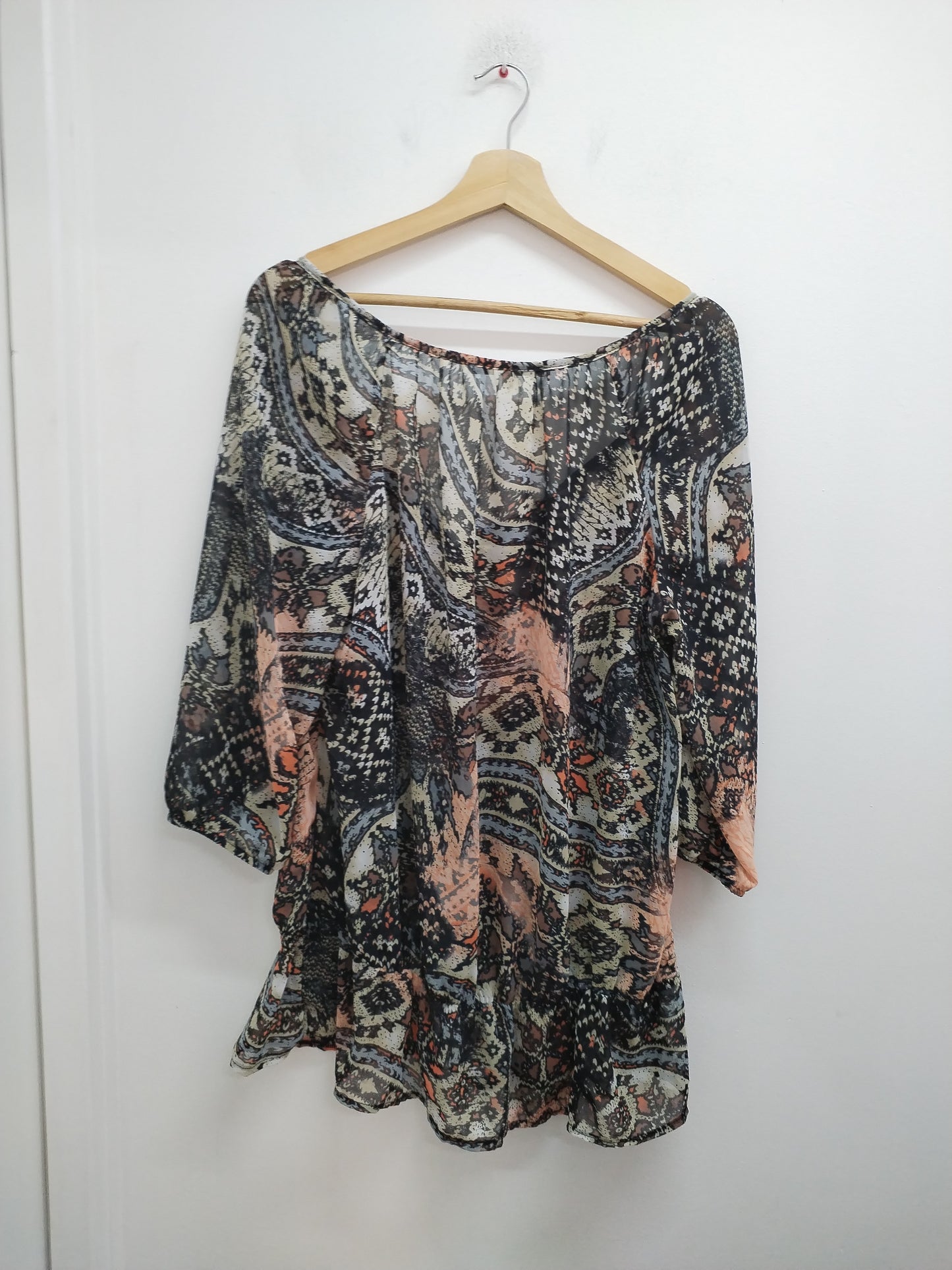 Tunique en voile manches 3/4 Bréal à motifs Taille 46