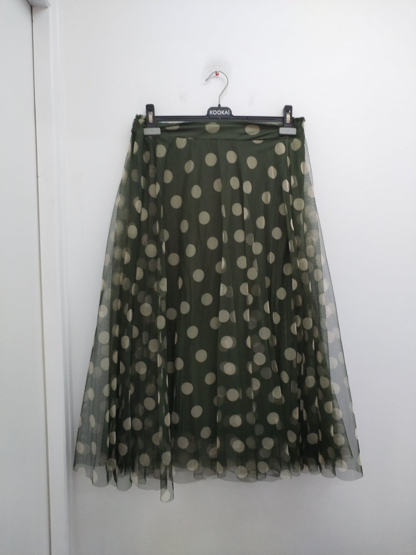 Jupe tutu longue kaki à pois Taille M/L