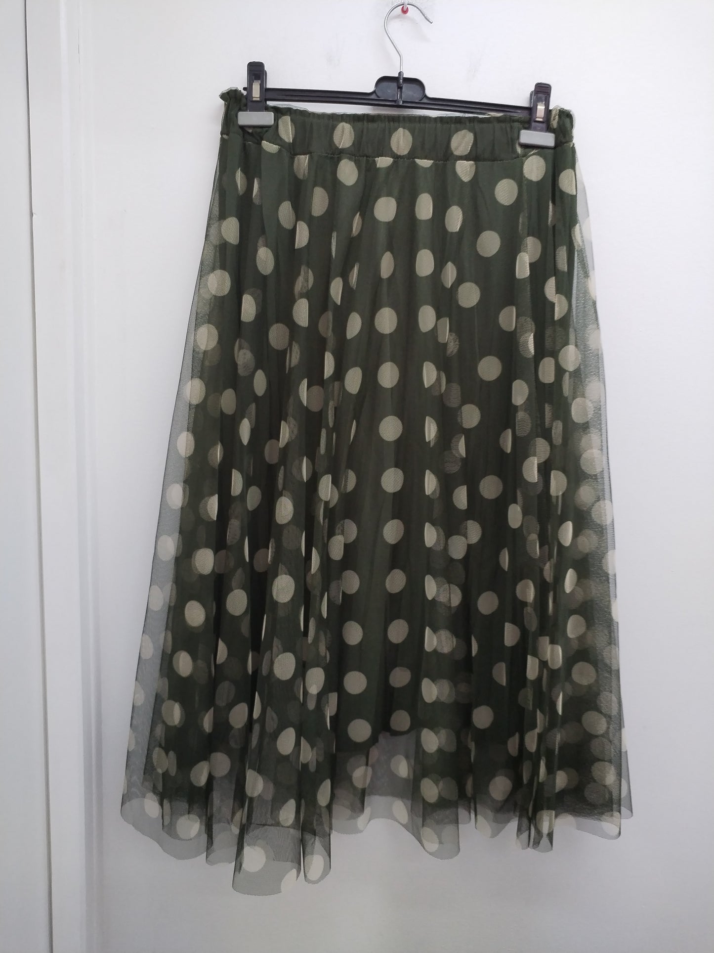 Jupe tutu longue kaki à pois Taille M/L