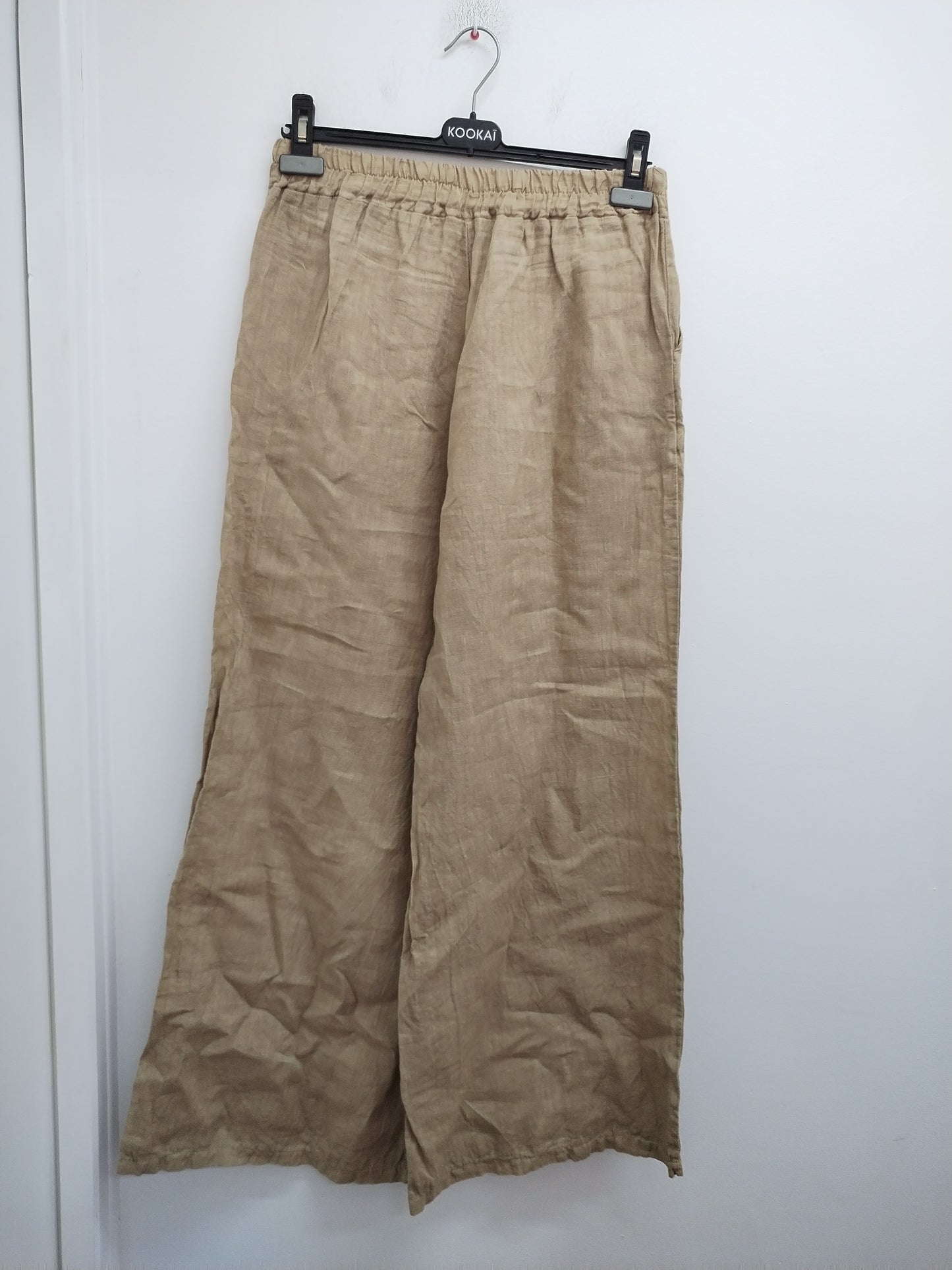 Pantalon jambes larges Senes beige Taille M