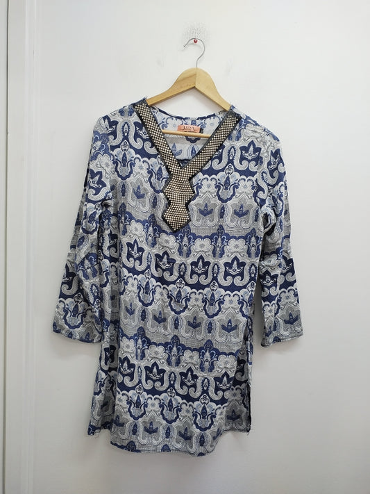 Robe tunique manches 3/4 Lusa à motifs Taille M/L