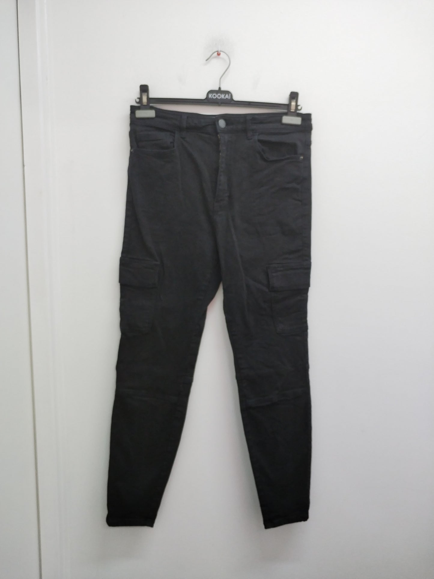 Jeans super high waist Stradivarius noir avec poches Taille 40