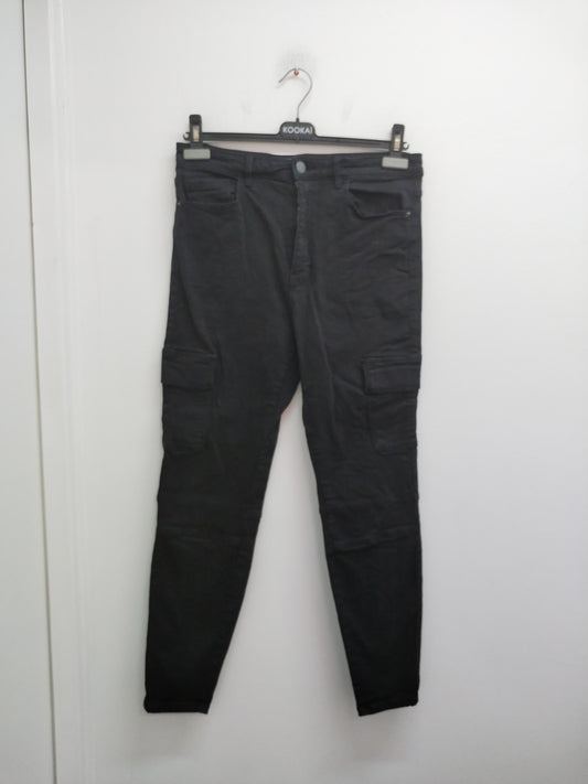Jeans super high waist Stradivarius noir avec poches Taille 40
