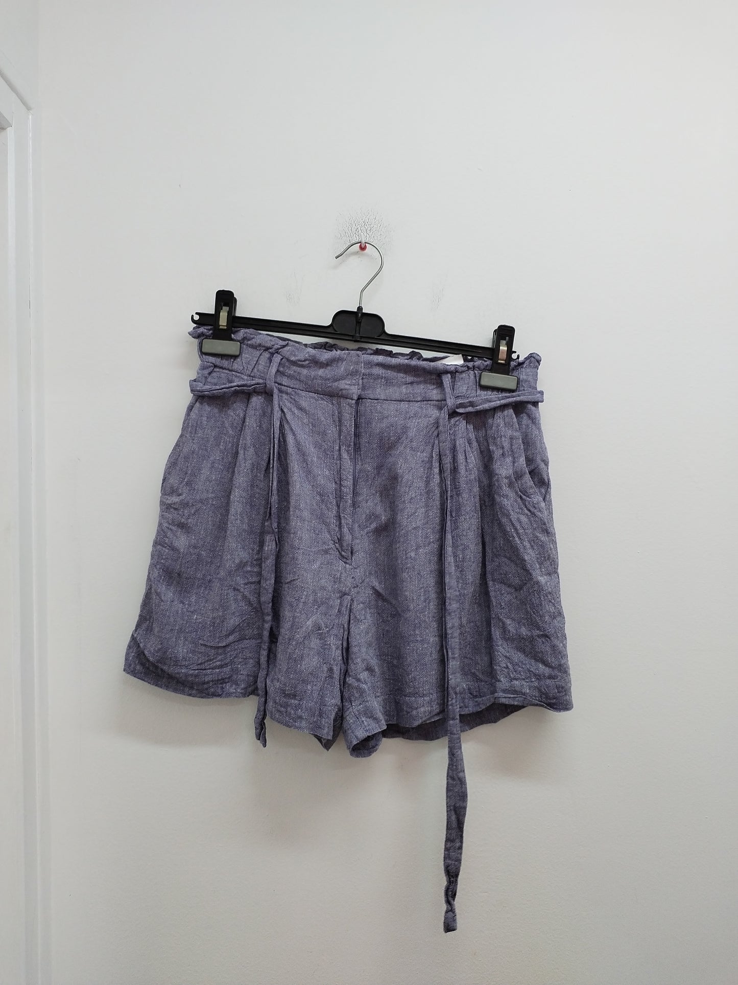 Short H&M bleu chiné avec ceinture Taille 40
