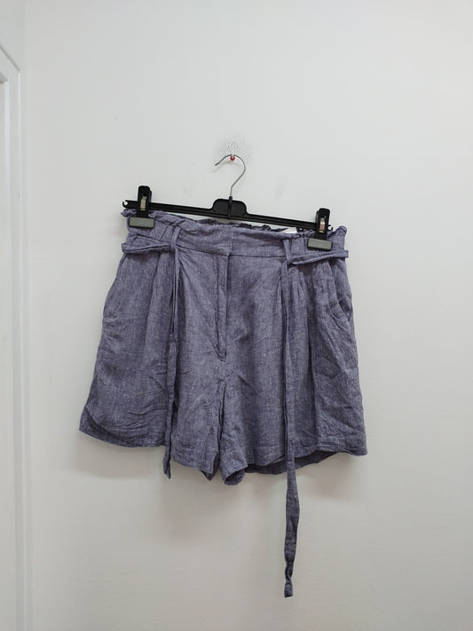 Short H&M bleu chiné avec ceinture Taille 40