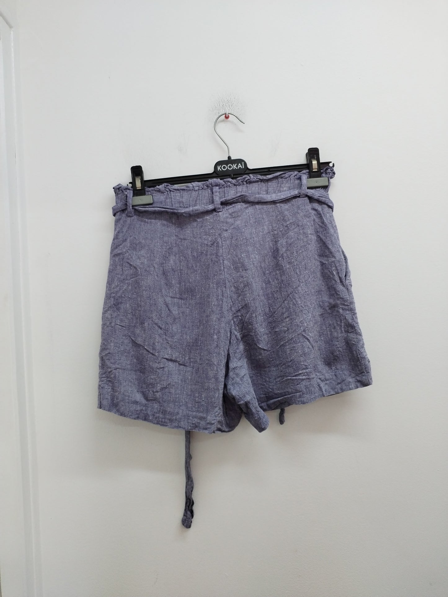 Short H&M bleu chiné avec ceinture Taille 40