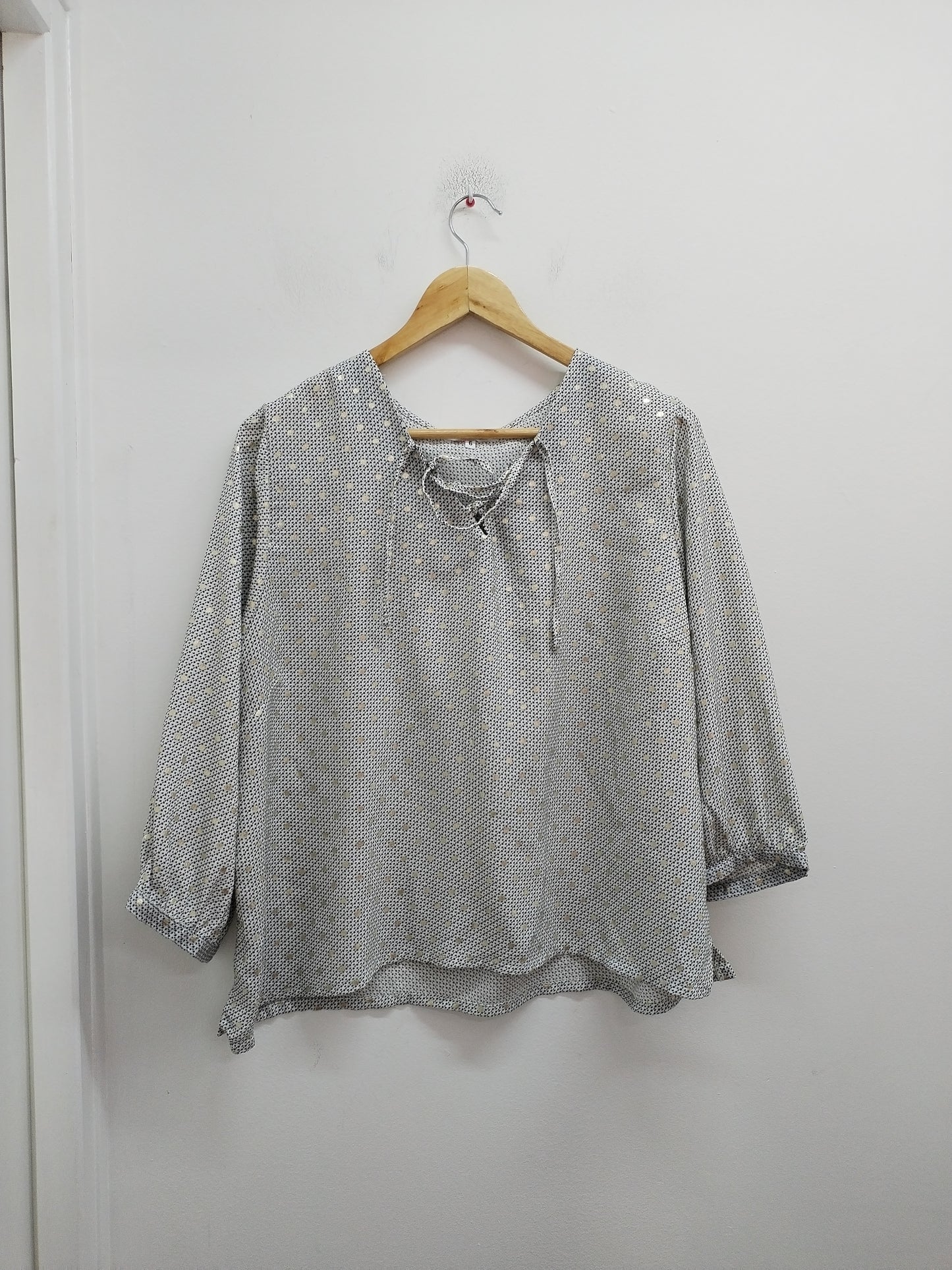 Tunique manches 3/4 Scottage noire, blanche et argentée Taille XL