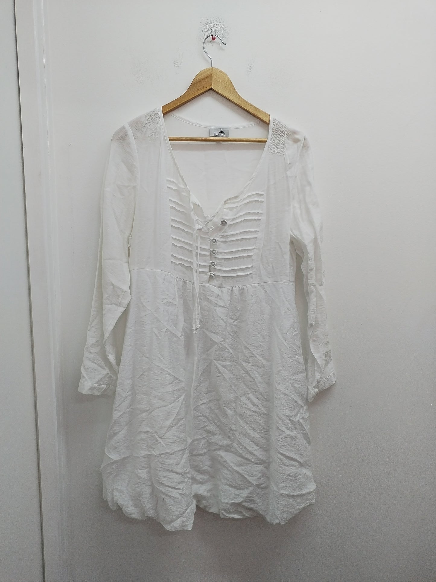 Robe légère manches longues Chanon blanche Taille L