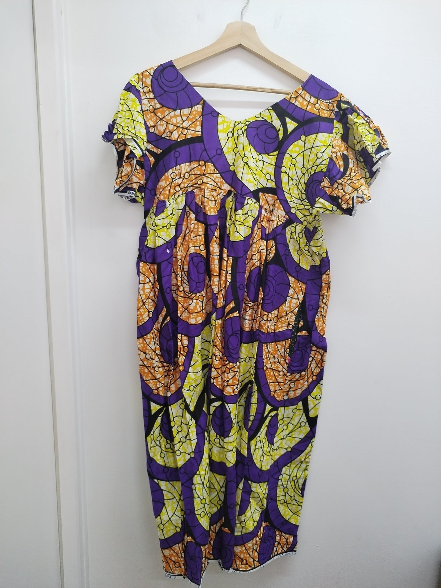 Robe longue manches courtes à motifs Taille L