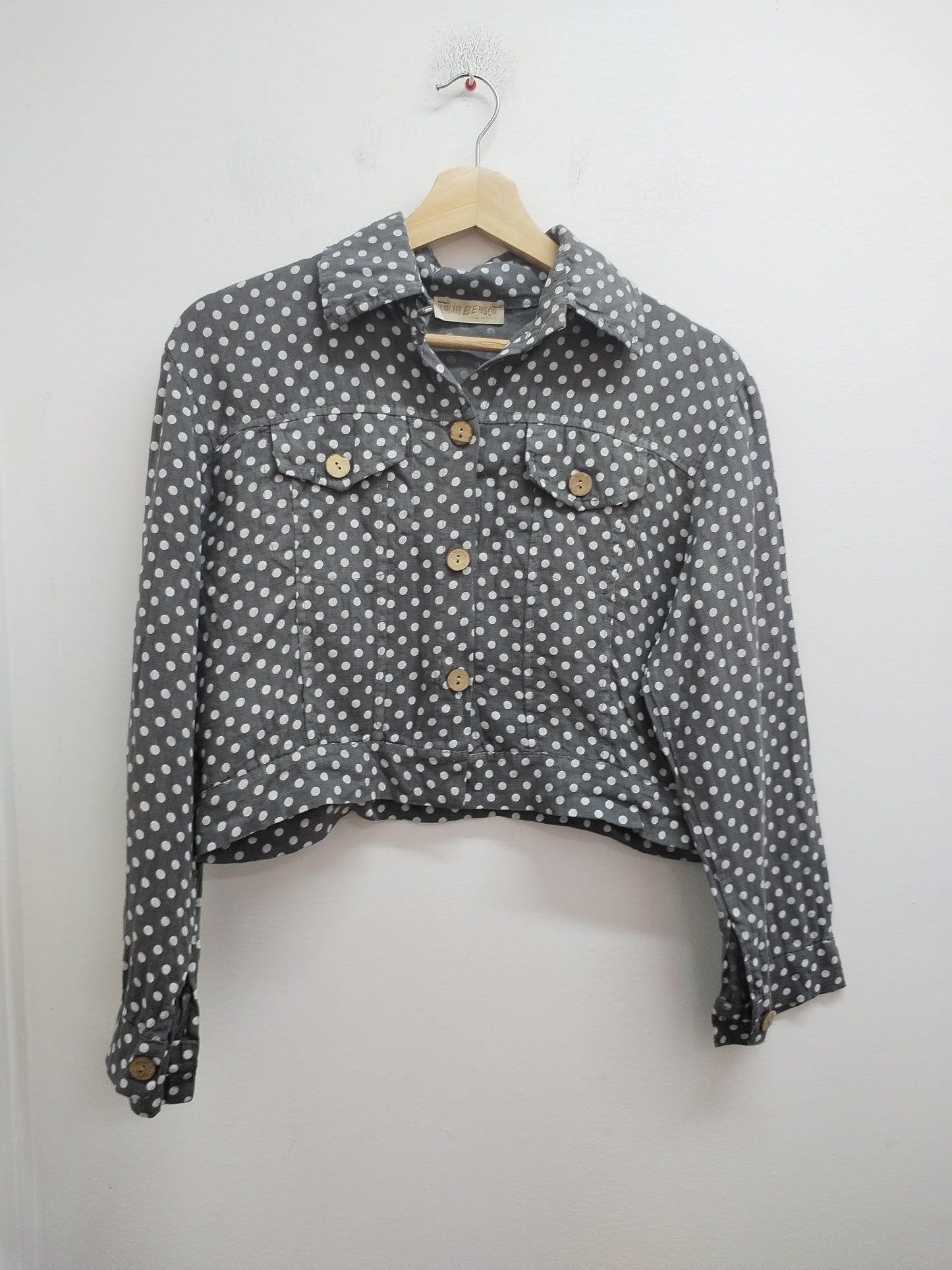 Veste courte Talia Benson grise à pois Taille M